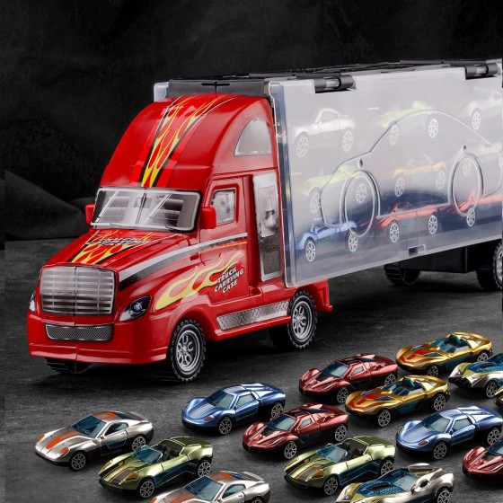 Toy Truck Transport Car Carrier - 18 Sport Cars in Truck Toys