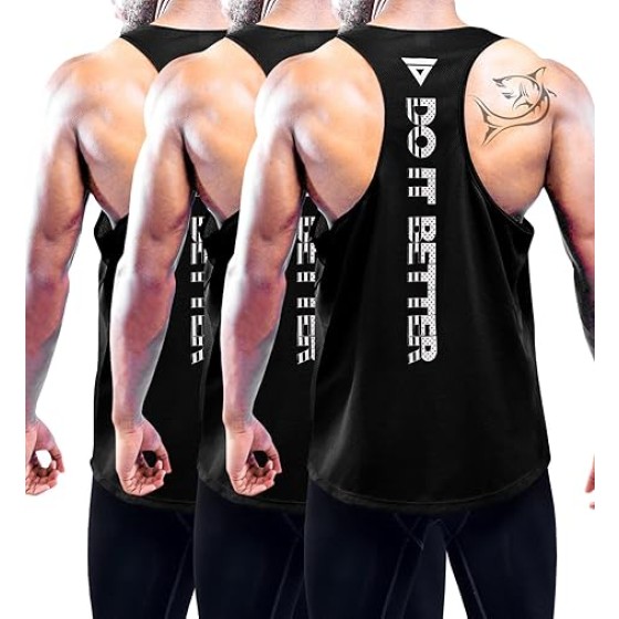 Boyzn Men's 1, 3 or 5 Pack Y-Back Workout Tank Tops, Athletic Muscle Gym Tank Tops, Fitness Bodybuilding Sleeveless T-Shirts